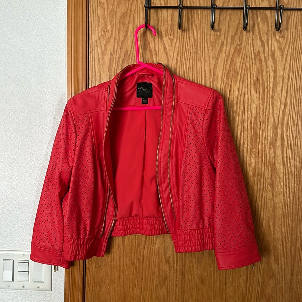 Thalia Sodi Really Soft Leather Pull Over Jacket